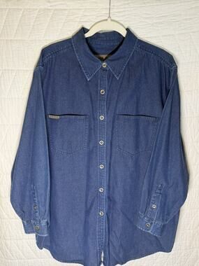 Jones Jeans blue denim button down shirt Pocket Size 2x women